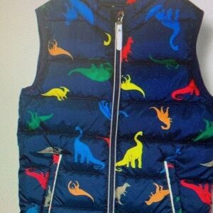 Colorful Dinosaur Puffer Vest